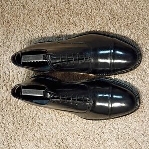 Allen Edmonds Park Avenue Black Leather Cap Toe Oxfords USA Made Men's Size 9.5